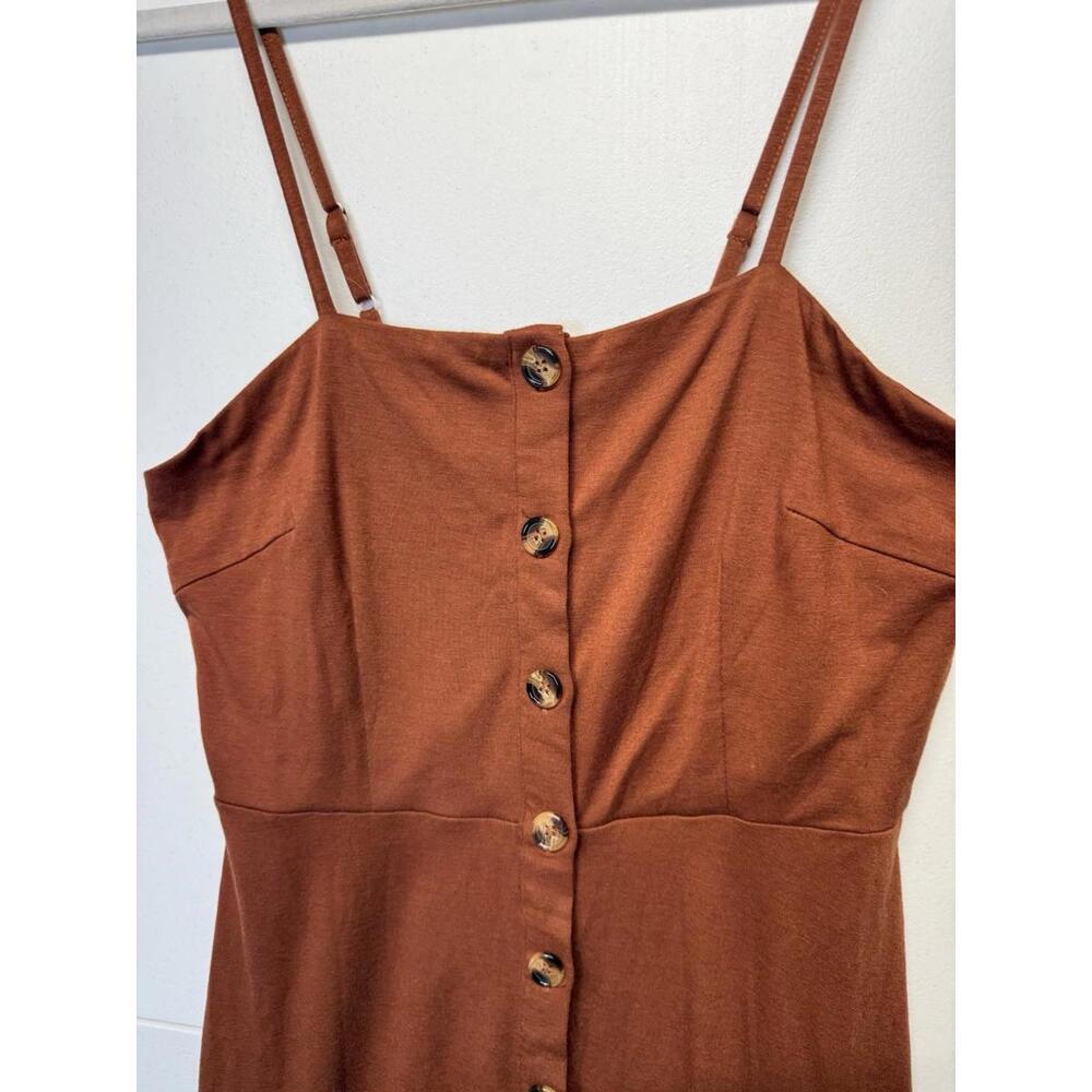 Ultimate Summer Dress Berydress Rust Colored Sleeveless Button Down Front A Line - Picture 3 of 9